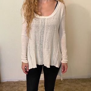 Free People thin white sweater